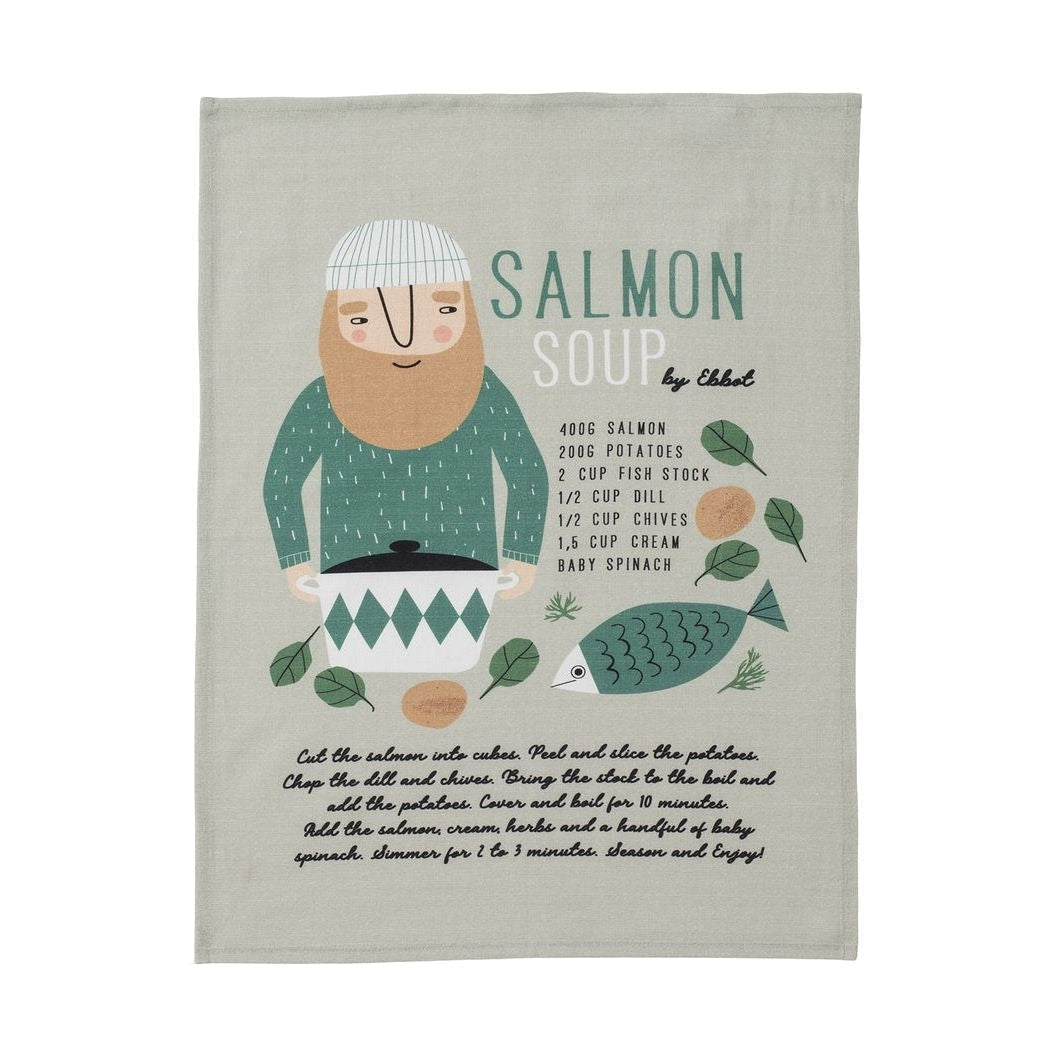 Spira Kompis Tea Towel Ebbot Salmon Soup, 47x65 Cm