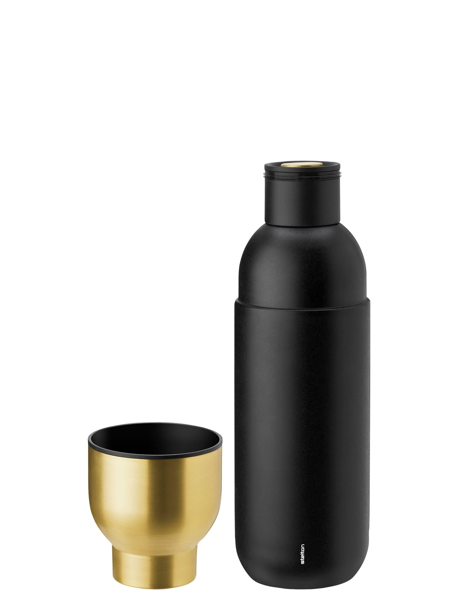 Stelton Collar Termo Bottle 0,75 L, Black/Brass