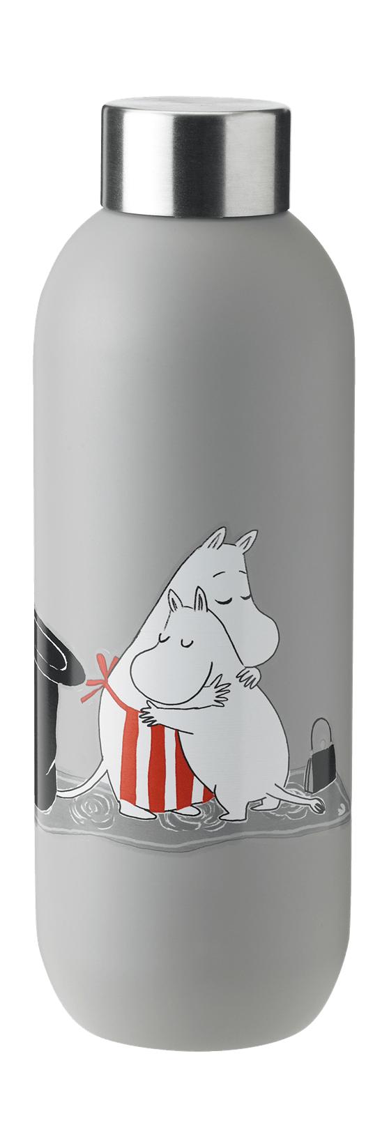 Stelton Keep Botella de agua fría 0,75 L, Moomin gris claro