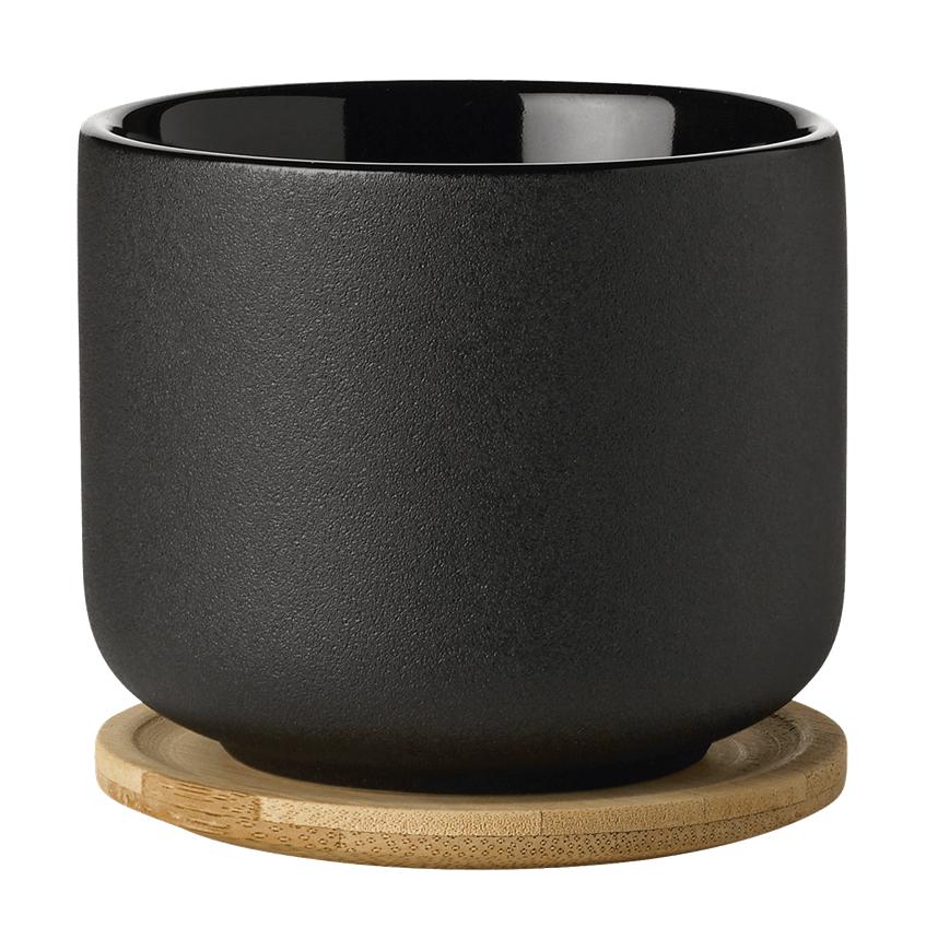 Stelton Theo Mug With Coaster 0,2 L, Black