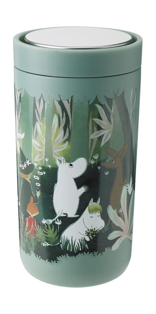 Stelton For at gå på klik Thermo Mug 0,2 L, Moomin Soft Dusty Green