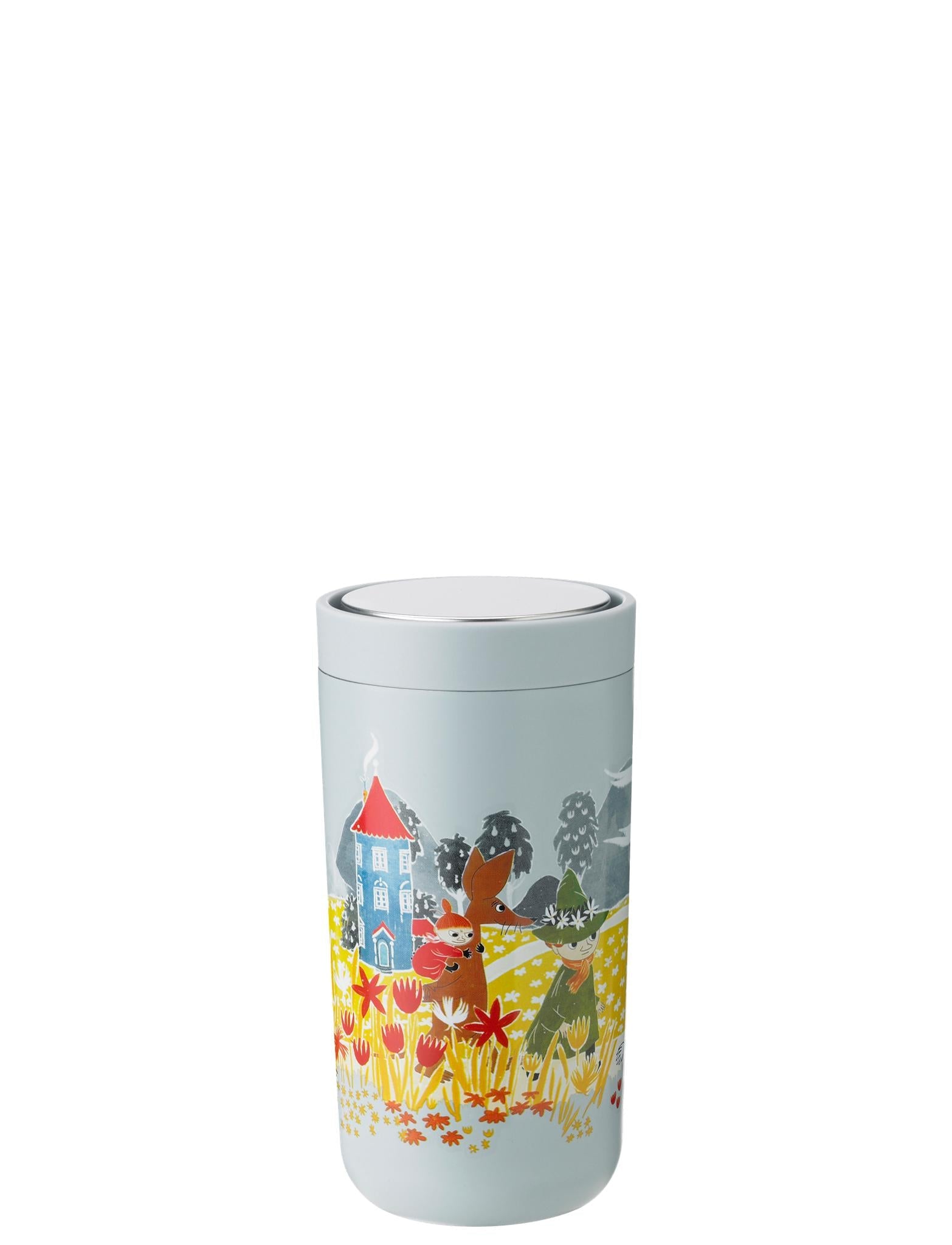 Stelton For at gå på klik Thermo Mug 0.2 L, Moomin Soft Sky