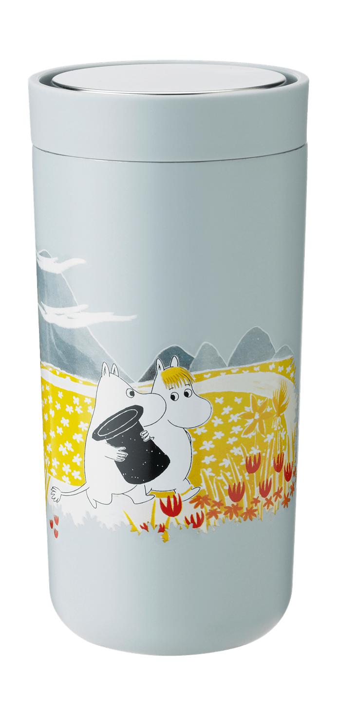Stelton För att klicka på Thermo Mug 0,4 L, Moomin Soft Sky