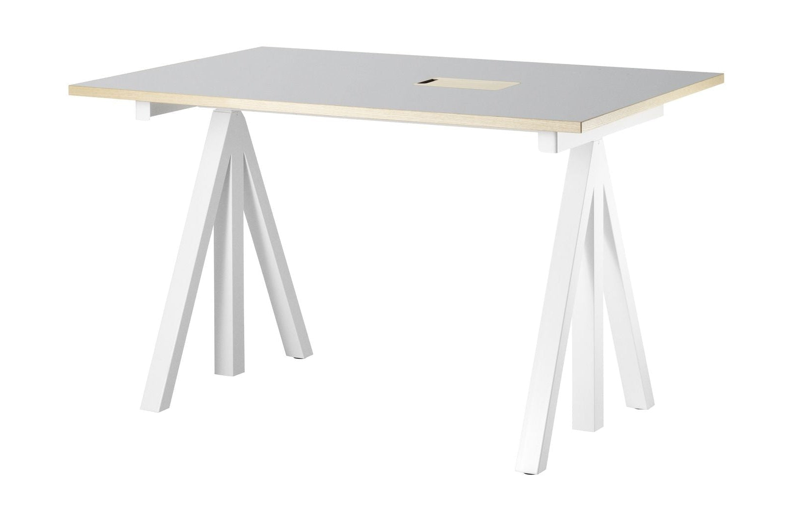String Furniture Tableau de travail réglable en hauteur 78x120 cm, linoléum gris clair