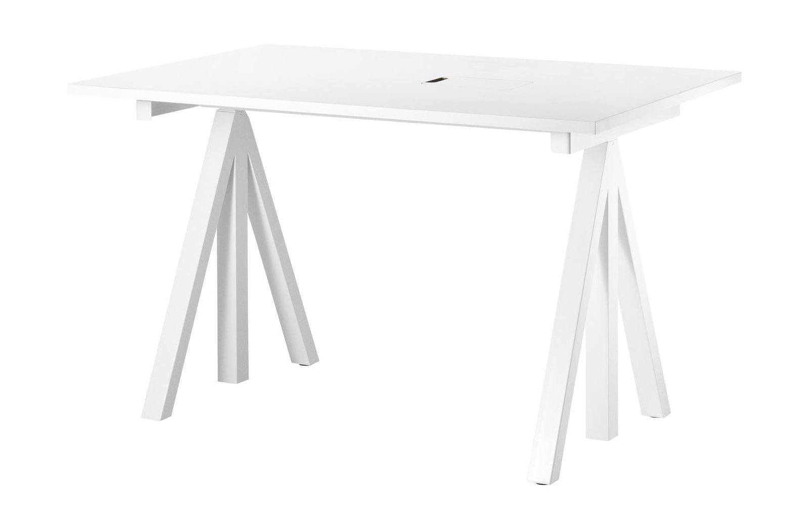 String Furniture Tableau de travail réglable en hauteur 78x120 cm, stratifié blanc