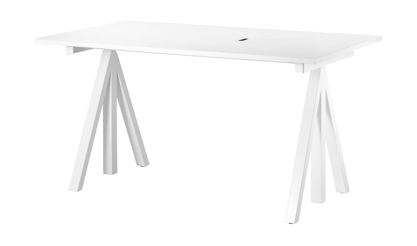 String Furniture Height Adjustable Work Table 78x140 Cm, White Laminate