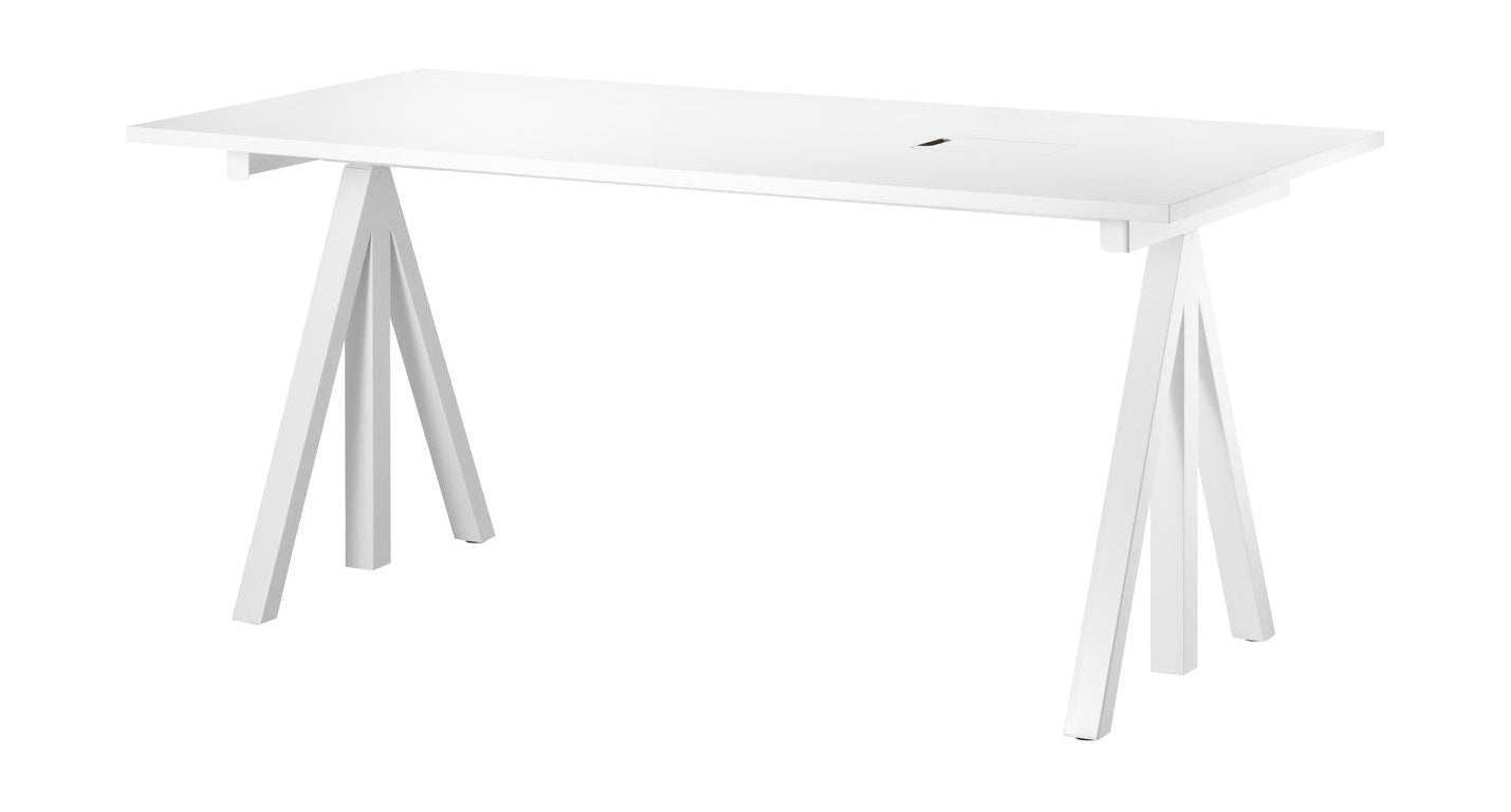 String Furniture Höhenverstellbarer Arbeitstisch 78x160 Cm, Laminat weiß