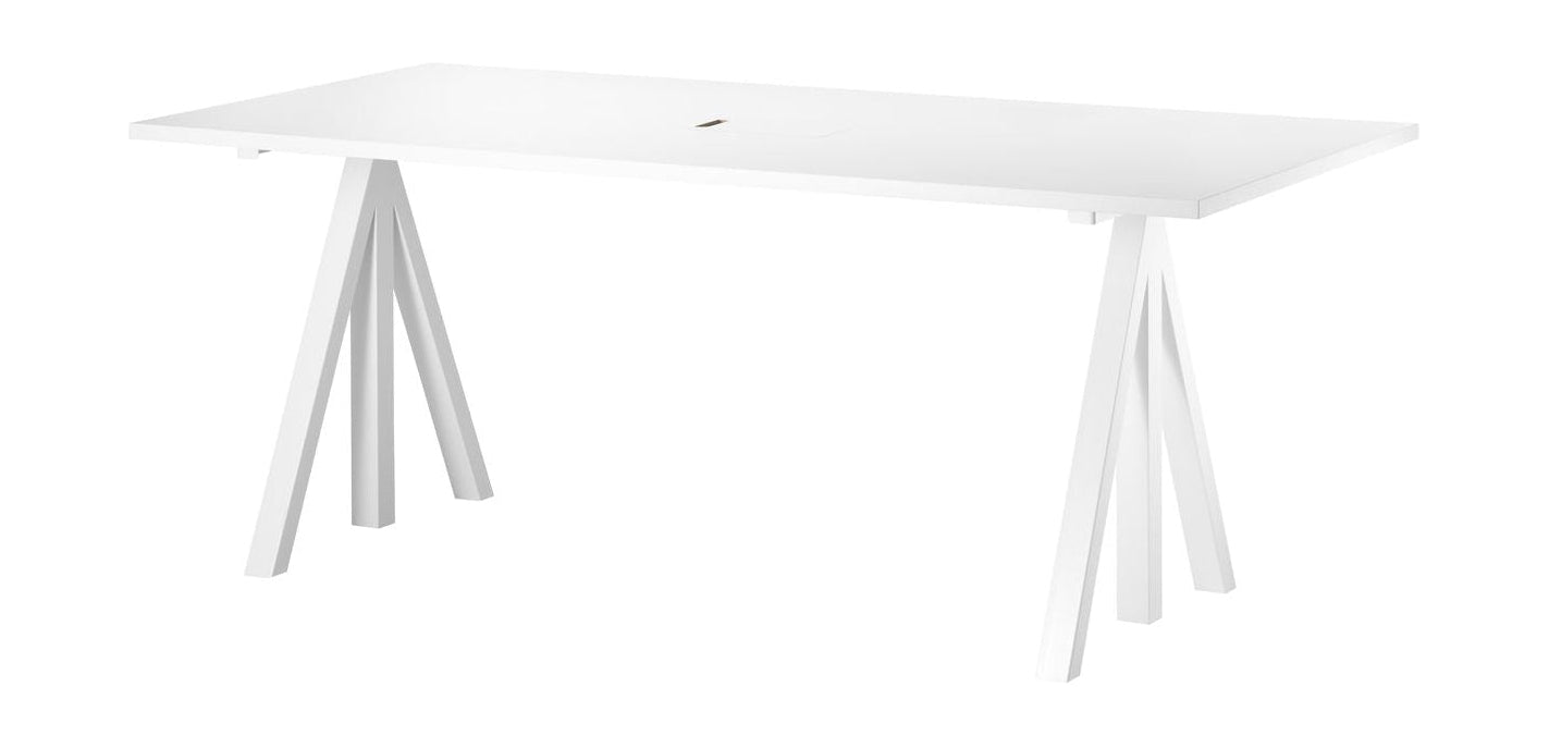 String Furniture Højdejusterbar arbejdstabel 90x180 cm, hvid laminat