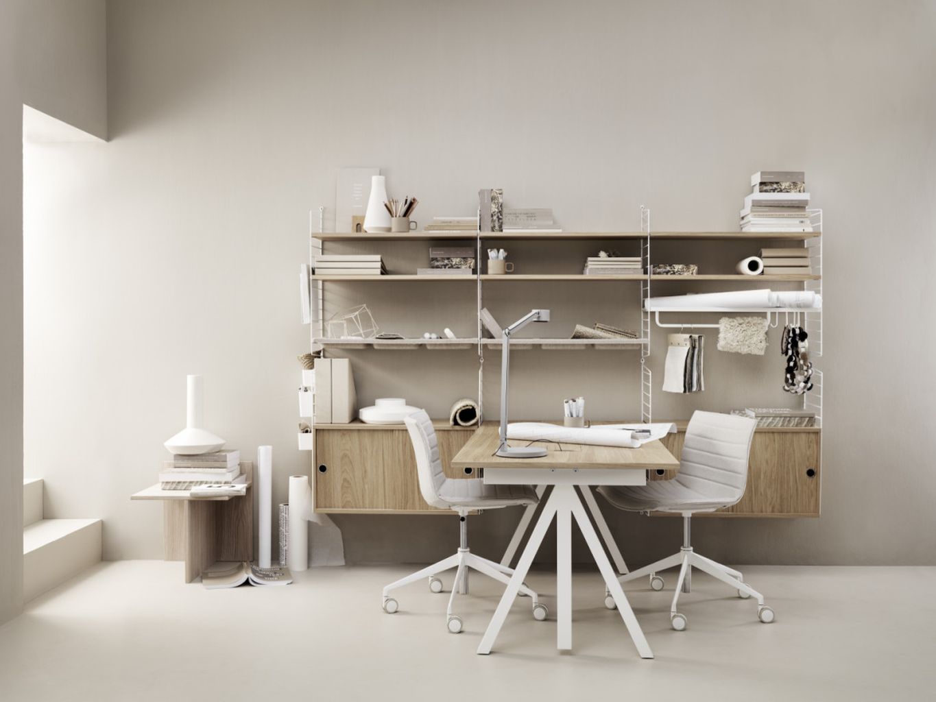 String Furniture Höjdjusterbar arbetsbords ek, 78x140 cm