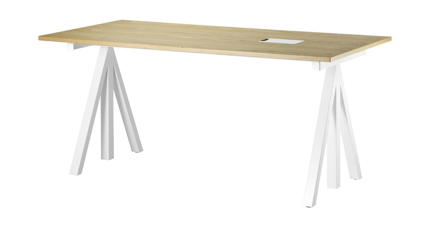 String Furniture Korkeuden säädettävä työpöytä tammi, 78x160 cm