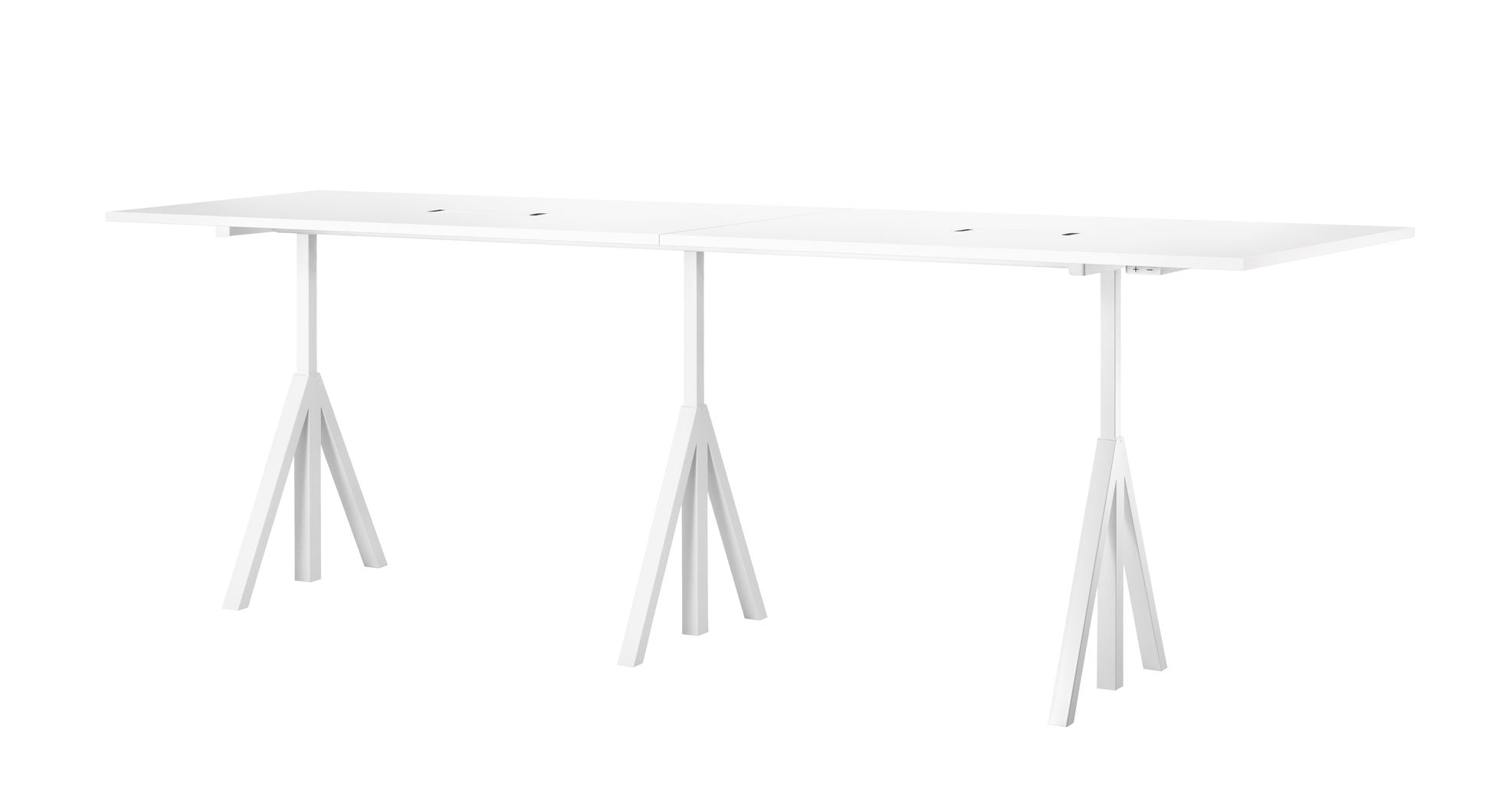 String Furniture Height Adjustable Conference Table 90x180 Cm, White Laminate