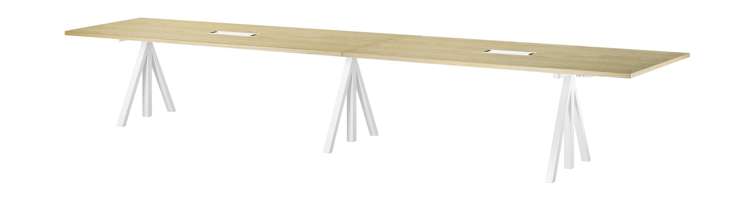 弦乐高度可调会议桌橡木，90x180厘米