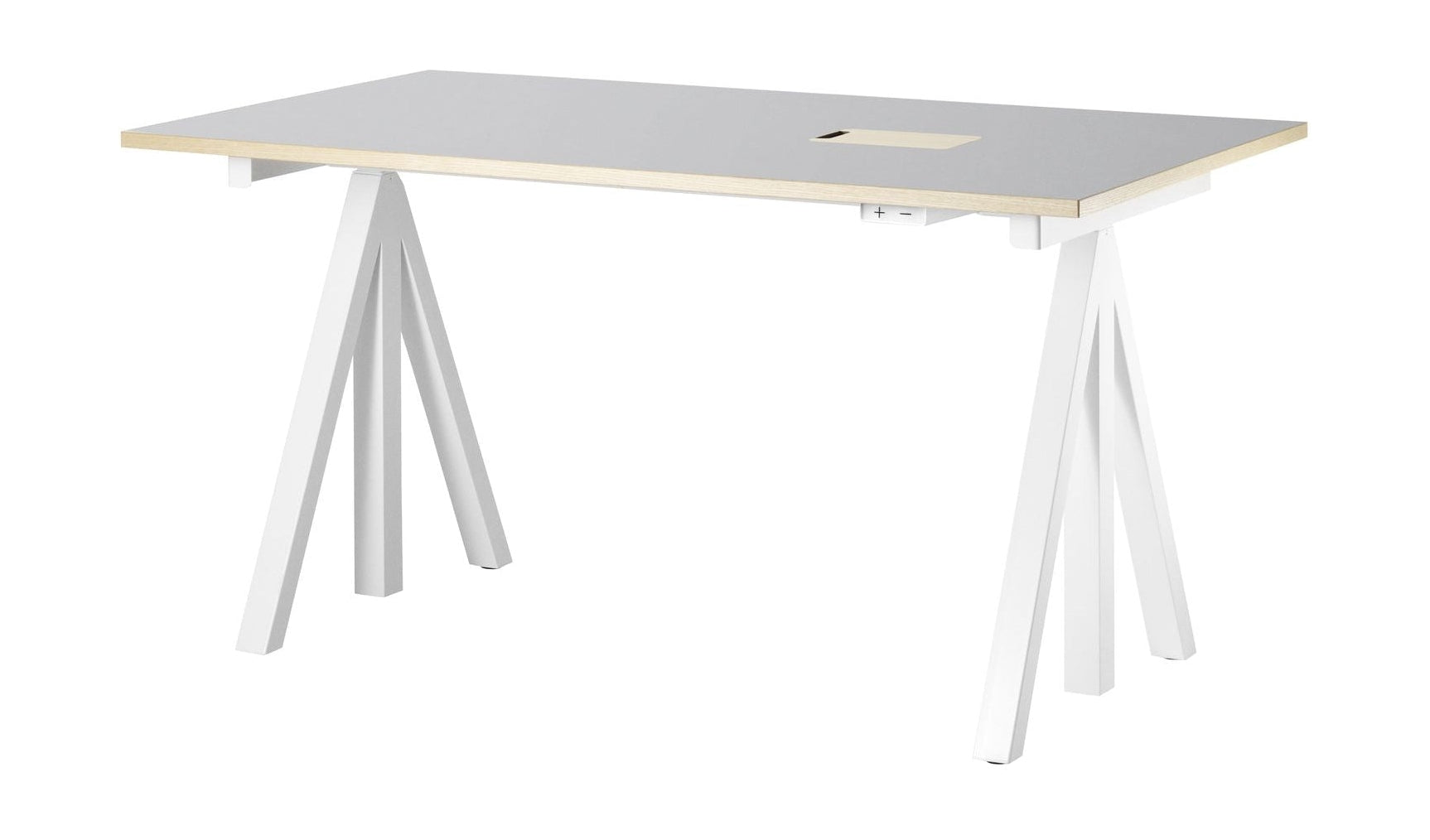 String Furniture Works Work Table 78x140 Cm, Light Grey Linoleum