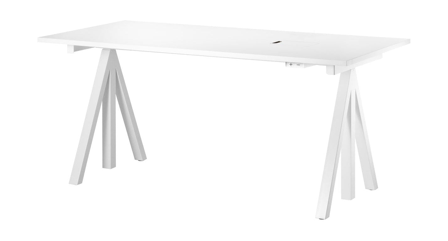 String Furniture Works Work Table 78x160 Cm, White Laminate