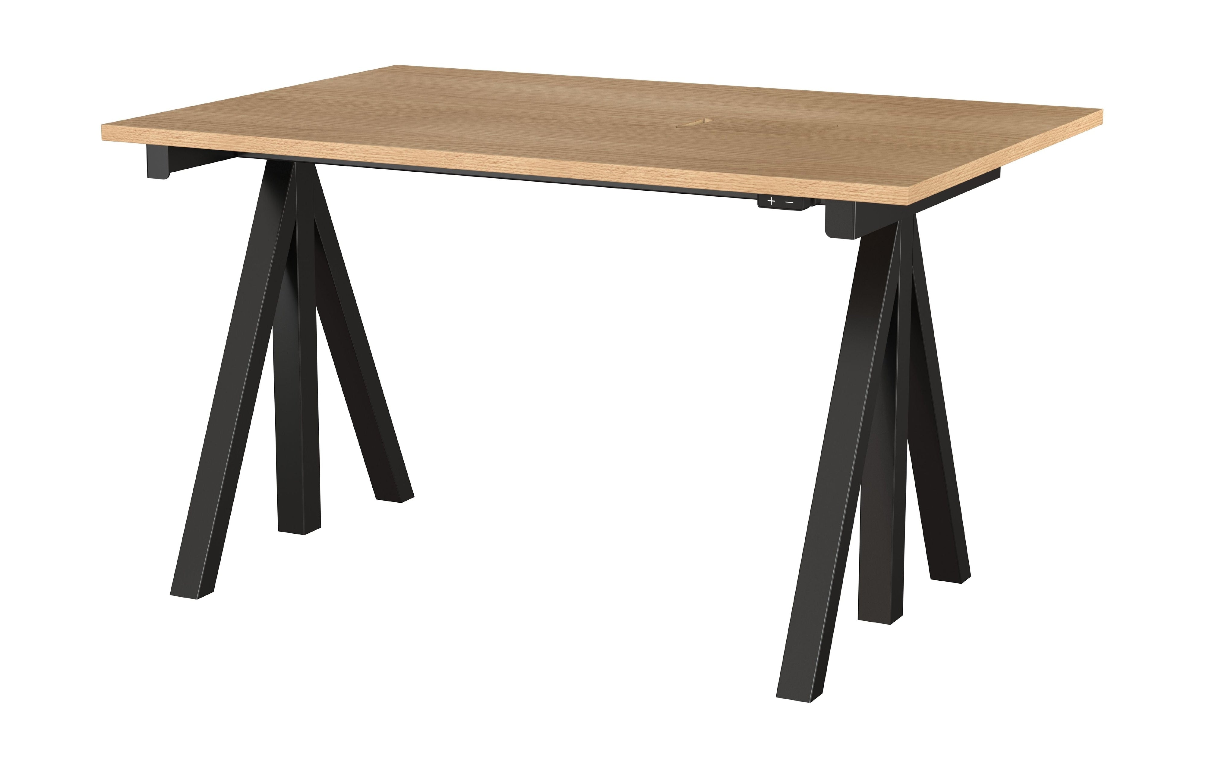 String Furniture Hoogte verstelbare werktabel 78x120 cm, eiken/zwart