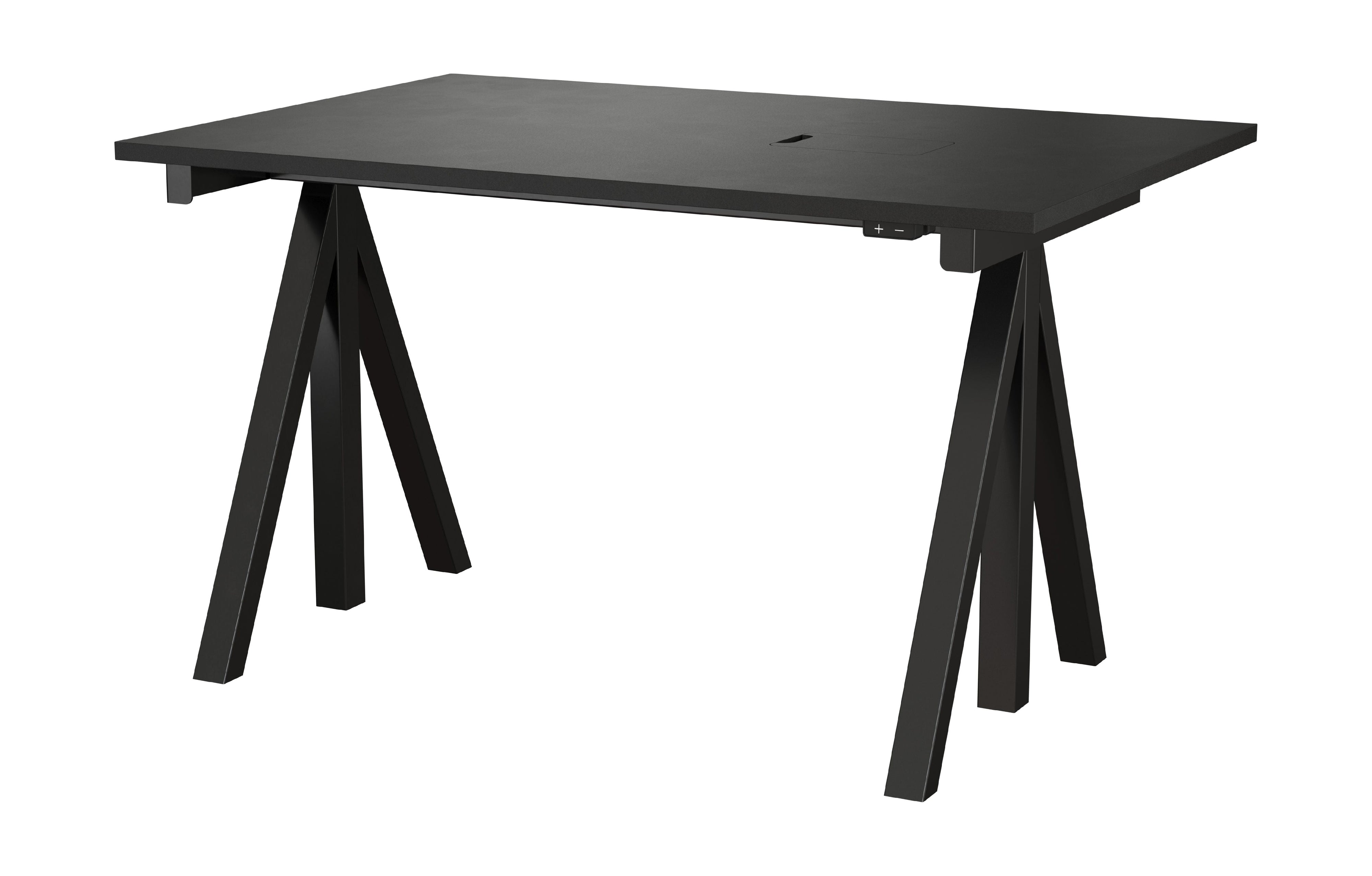 String Furniture Korkeuden säädettävä työtaulukko 78x120 cm, musta/musta