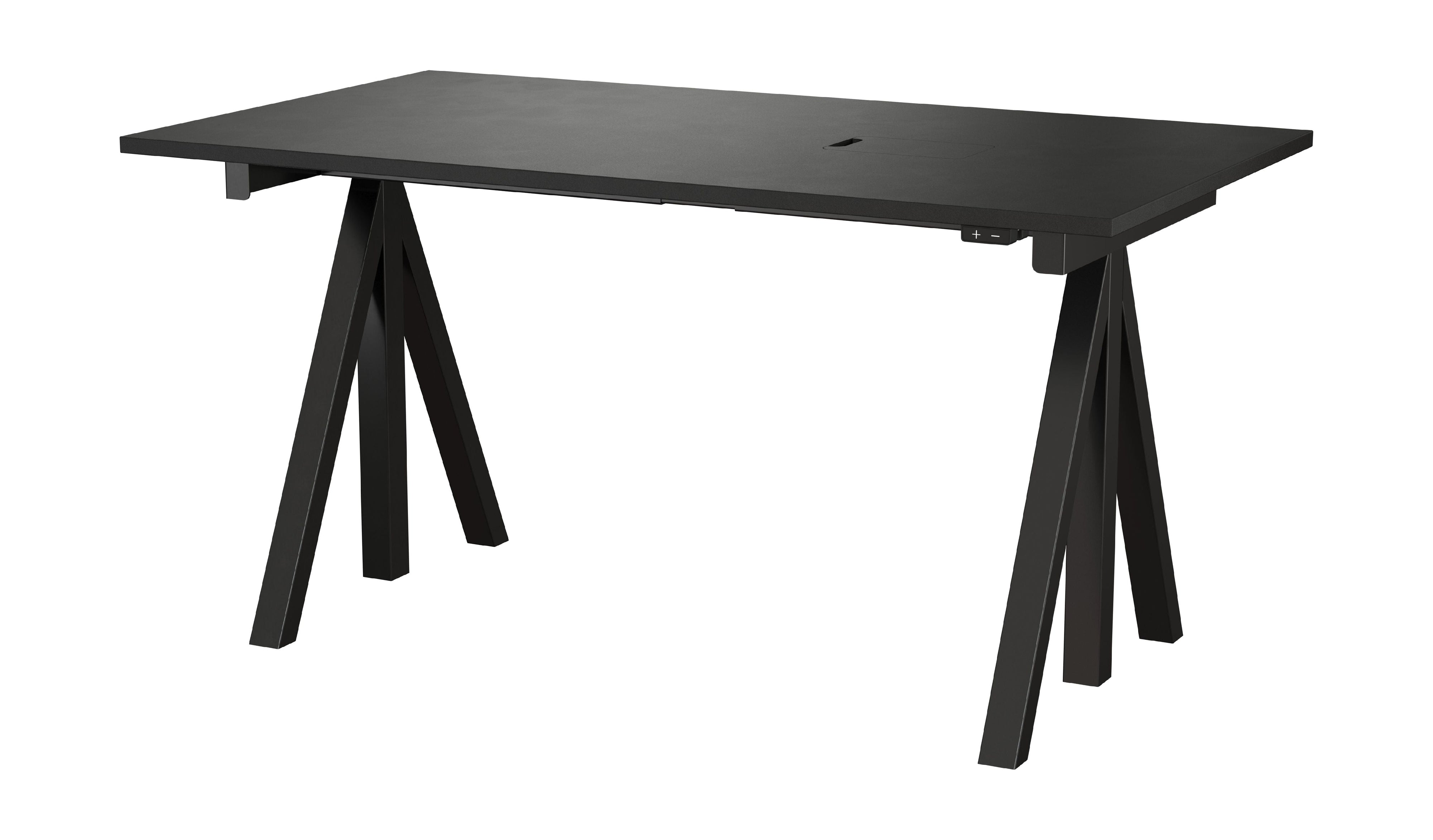 String Furniture Höhenverstellbare Arbeitstabelle 78x140 cm, schwarz/schwarz