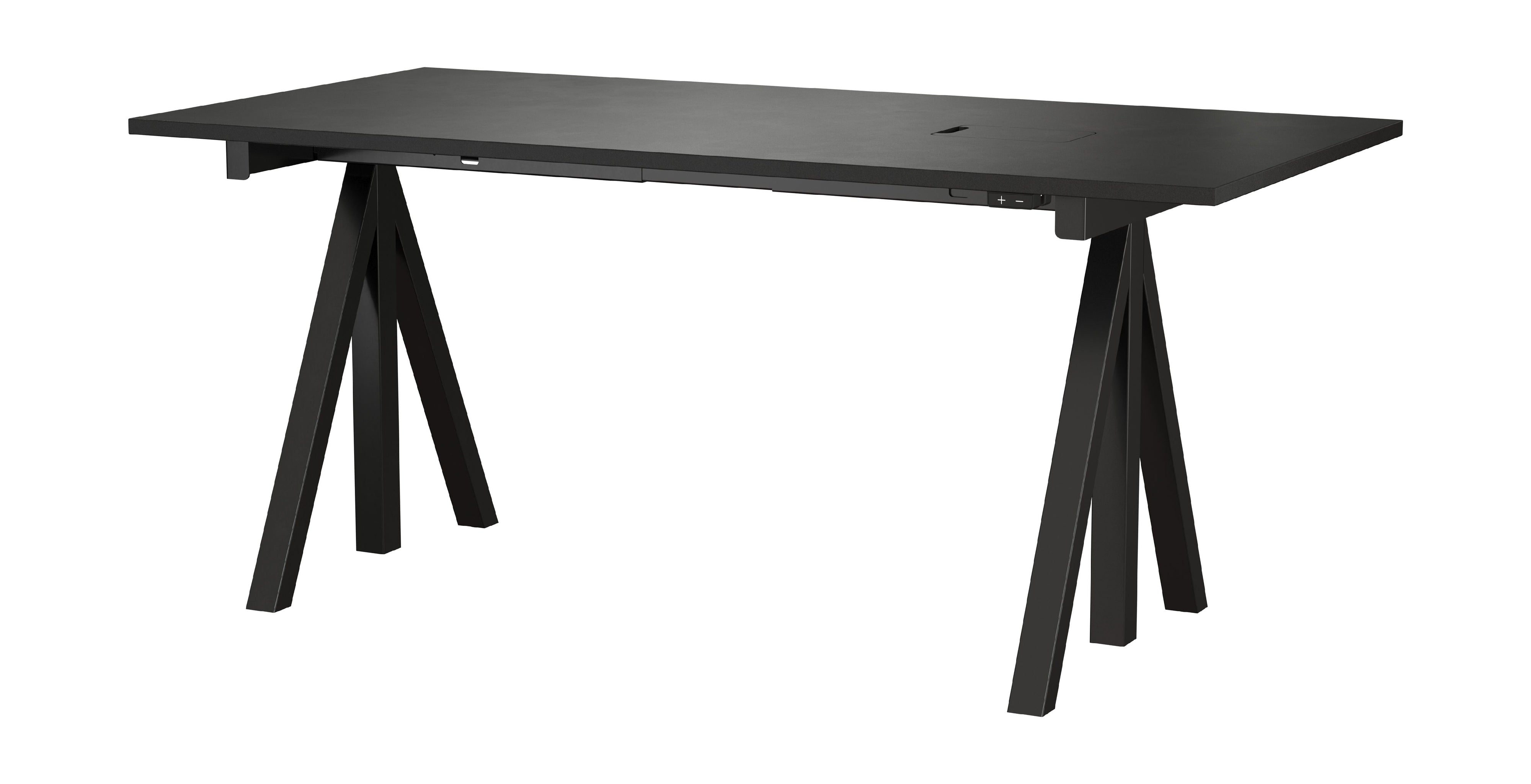 String Furniture Højdejusterbar arbejdstabel 78x160 cm, sort/sort