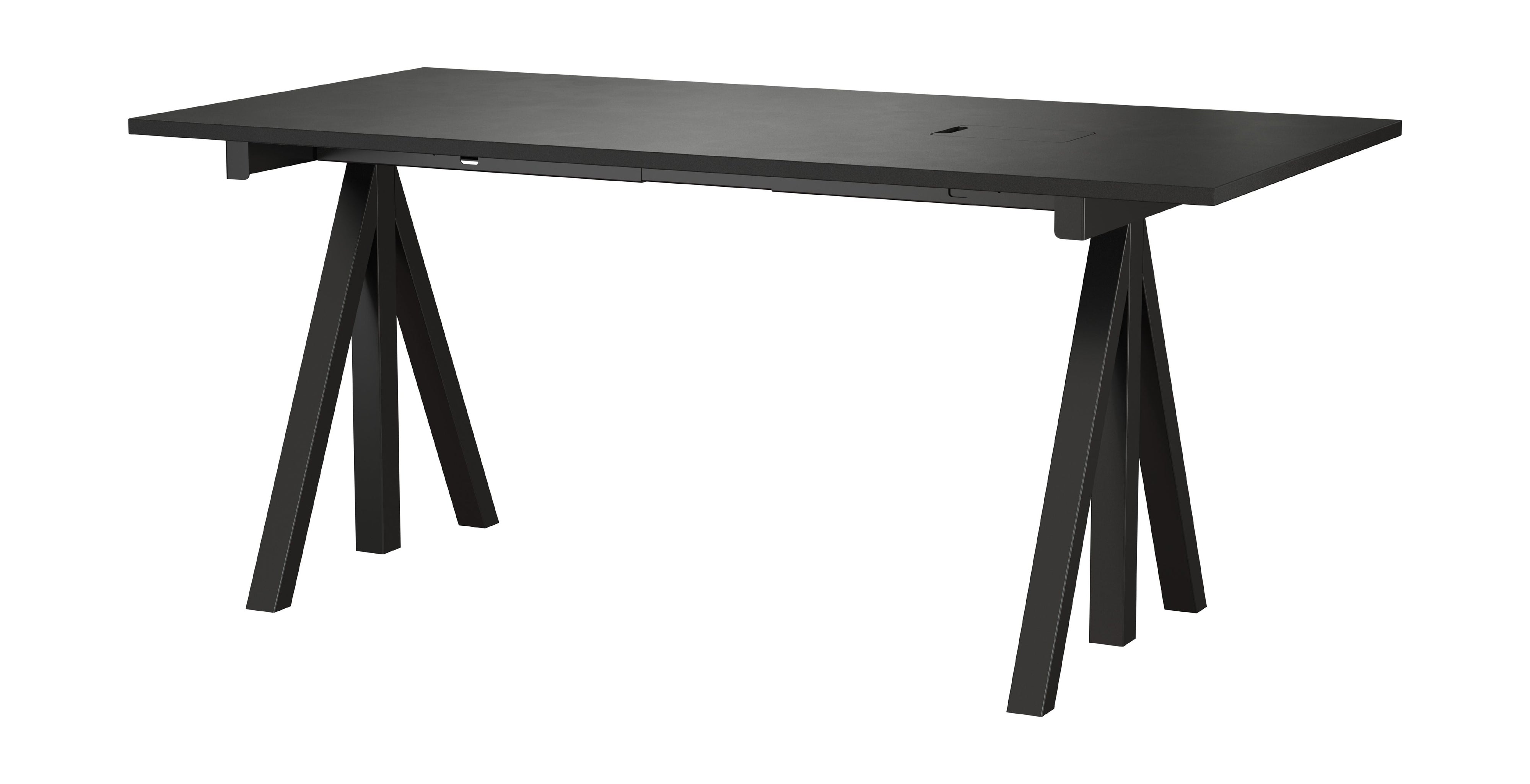 String Furniture Tableau de travail Tableau 78x160 cm, noir / noir
