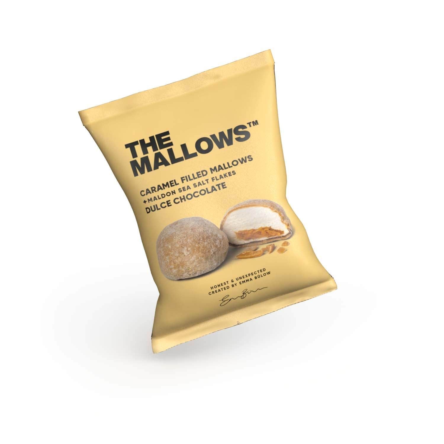 The Mallows Marshmallows med karamellfyllning & choklad dulce choklad, 18g