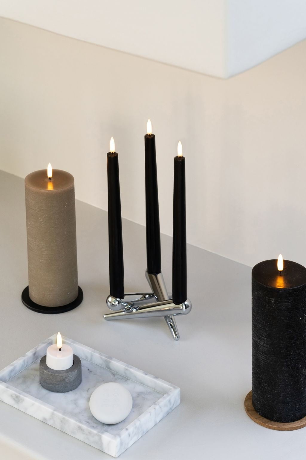 Supporto per candele Uyuni Lighting Bonfire 1'arm Ø 14,5 cm, Chrome