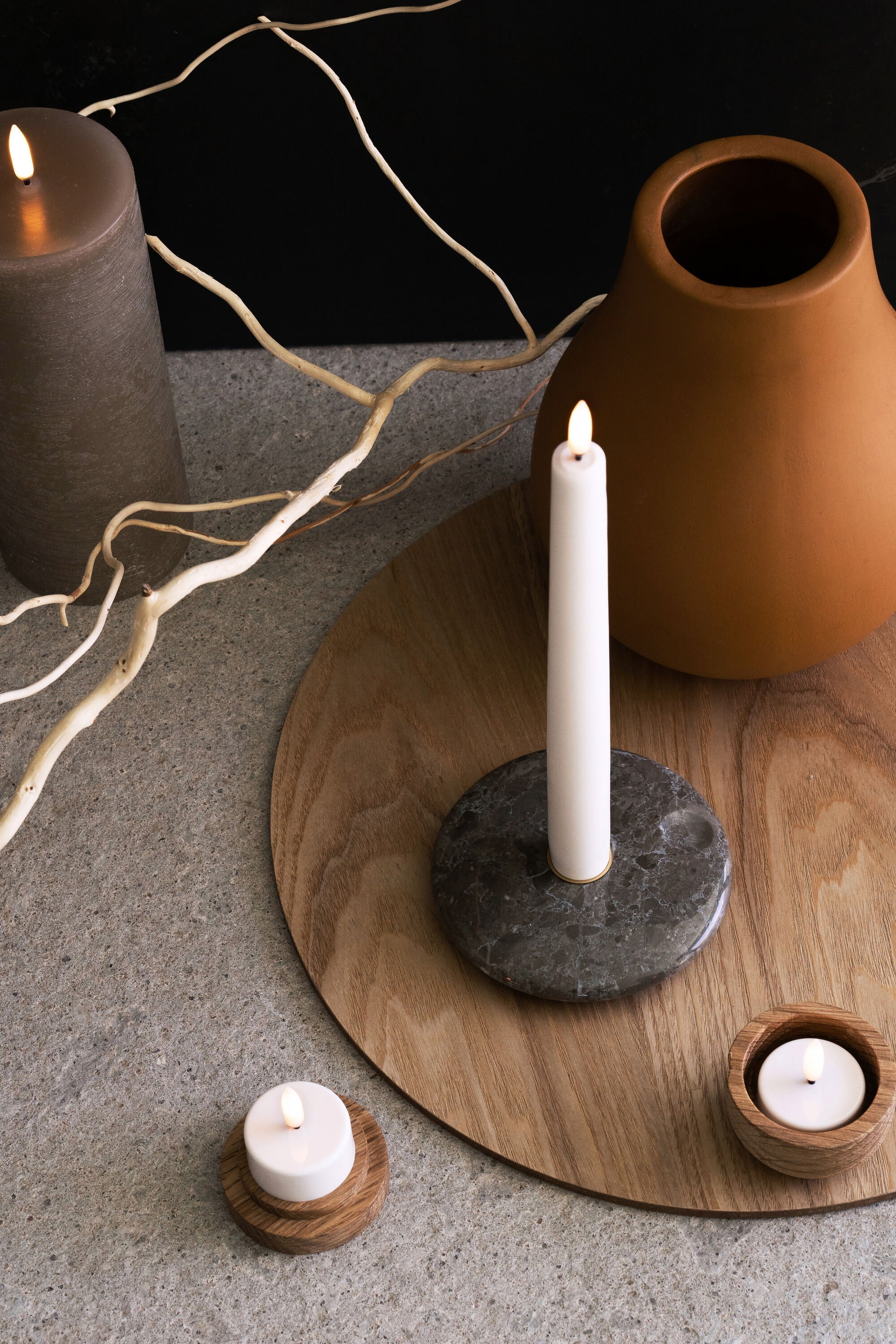 Porta della candela della camera di illuminazione Uyuni Ø 11,6 cm, grigio