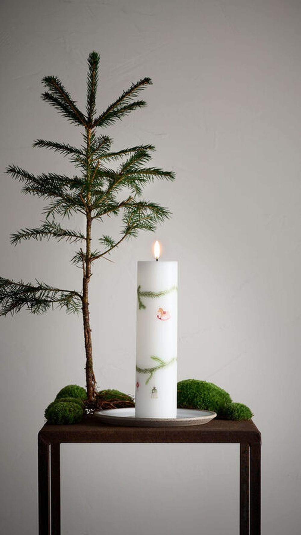 Uyuni Lighting Säule Led Weihnachtskerze H 22 Cm. Weiß