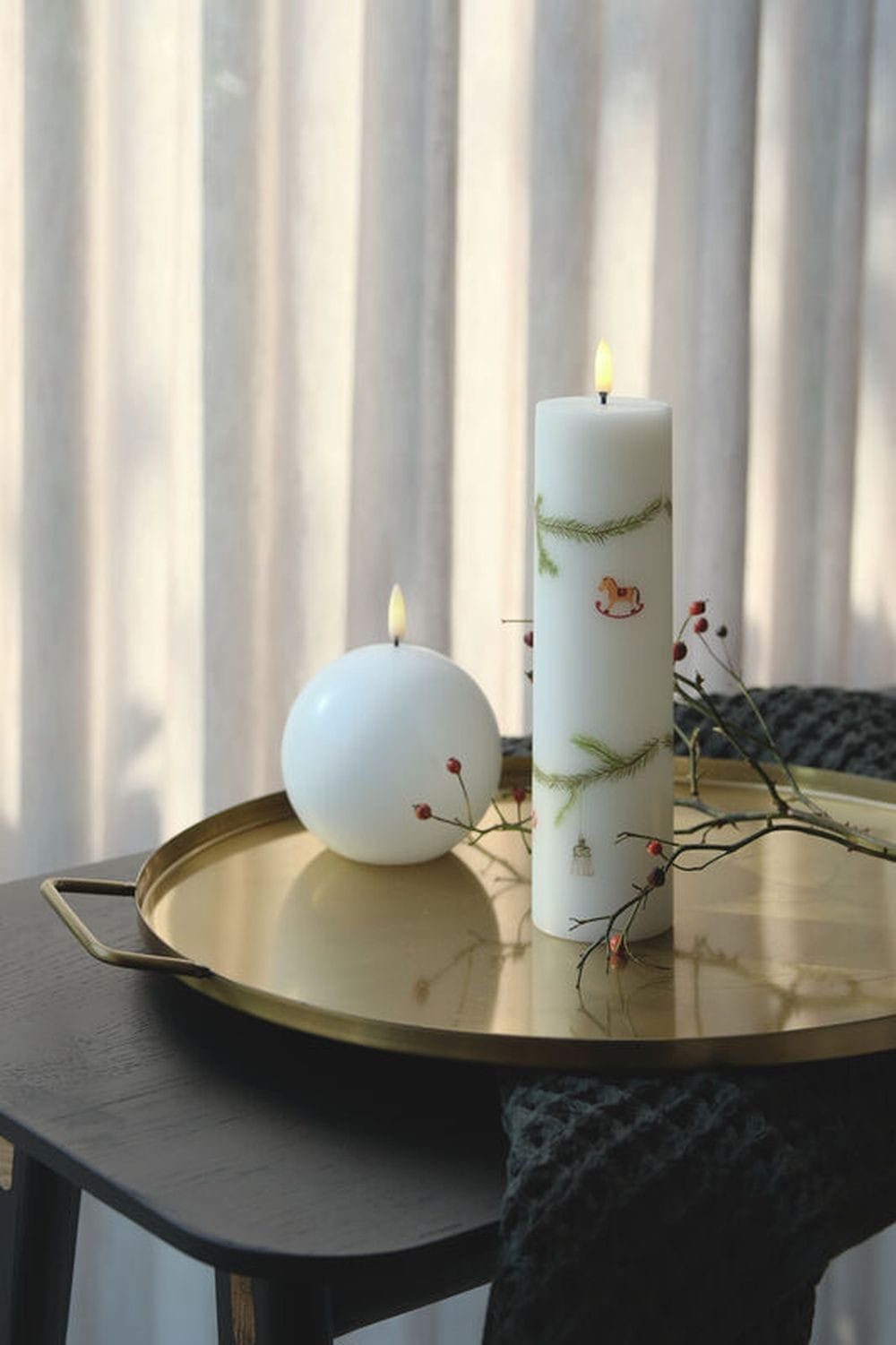 Uyuni Lighting Bougie de Noël à pilier H 22 cm. Blanc