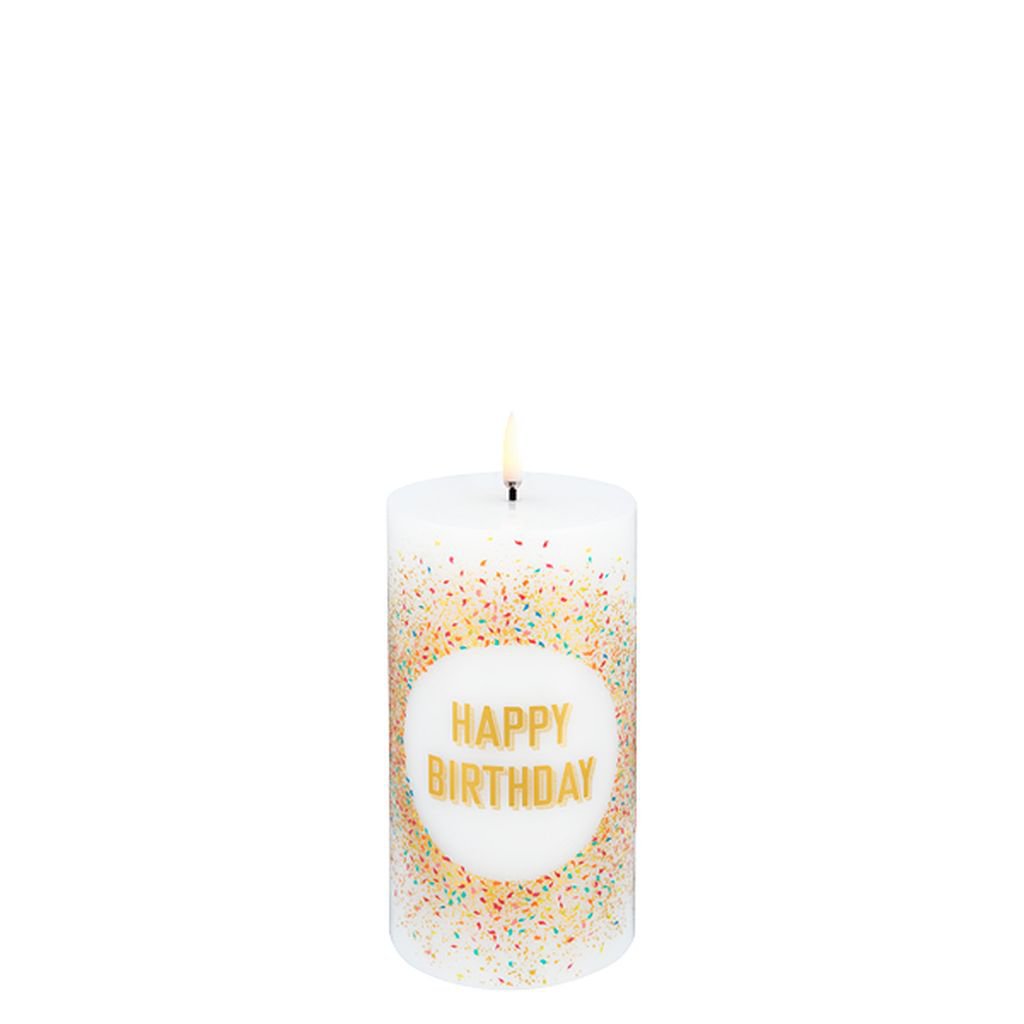 Uyuni Lighting Led Säule Geburtstag Kerze H 15 Cm, Weiß