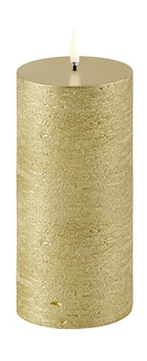 Uyuni Lighting Led Pillar Candle 3 D Flame øx H 5,8x15,2 Cm, Metallic Gold