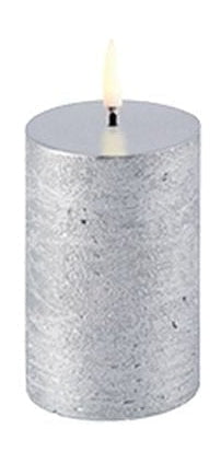 Uyuni Lighting Led Stumpenkerze 3 D Flamme øx H 5x7,5 Cm, Metallic Silber