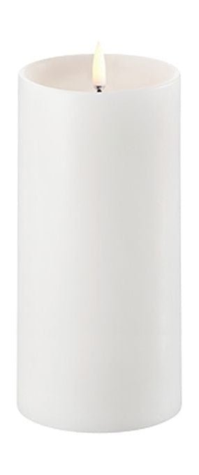 Uyuni Lighting LED PILLAR -kaars met schouder 3 d vlam Øx H 7,8x15,2 cm, Nordic White