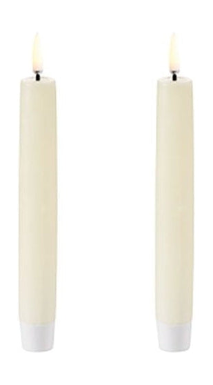 Uyuni Lighting Bougie à tige LED 3 D 2 PCS. Øx h 2,3x15,5, ivoire