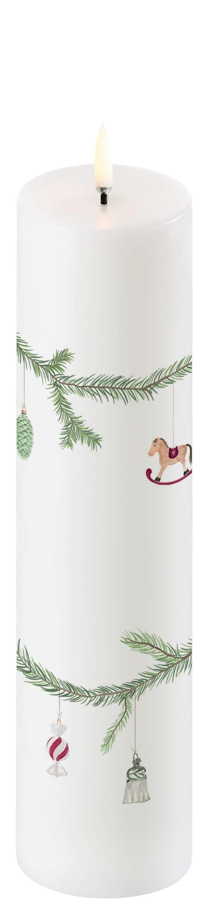 Uyuni Lighting Pillar LED圣诞节蜡烛H 22厘米。白色的