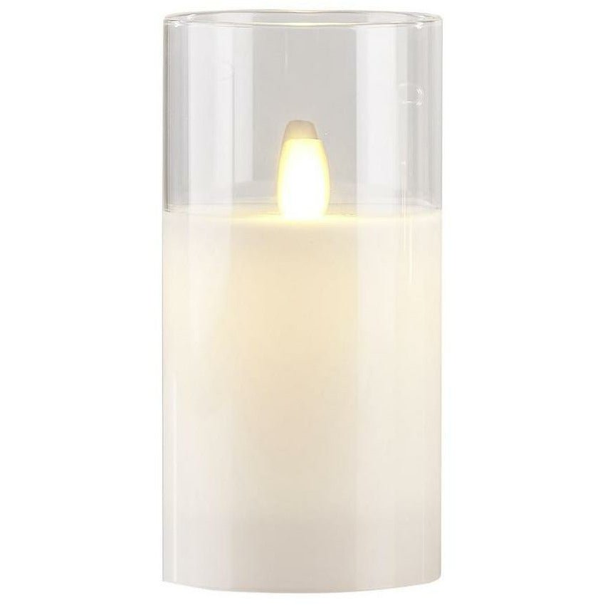 Villa Collection LED -Kerzenglas mit Timer 15 cm, weiß
