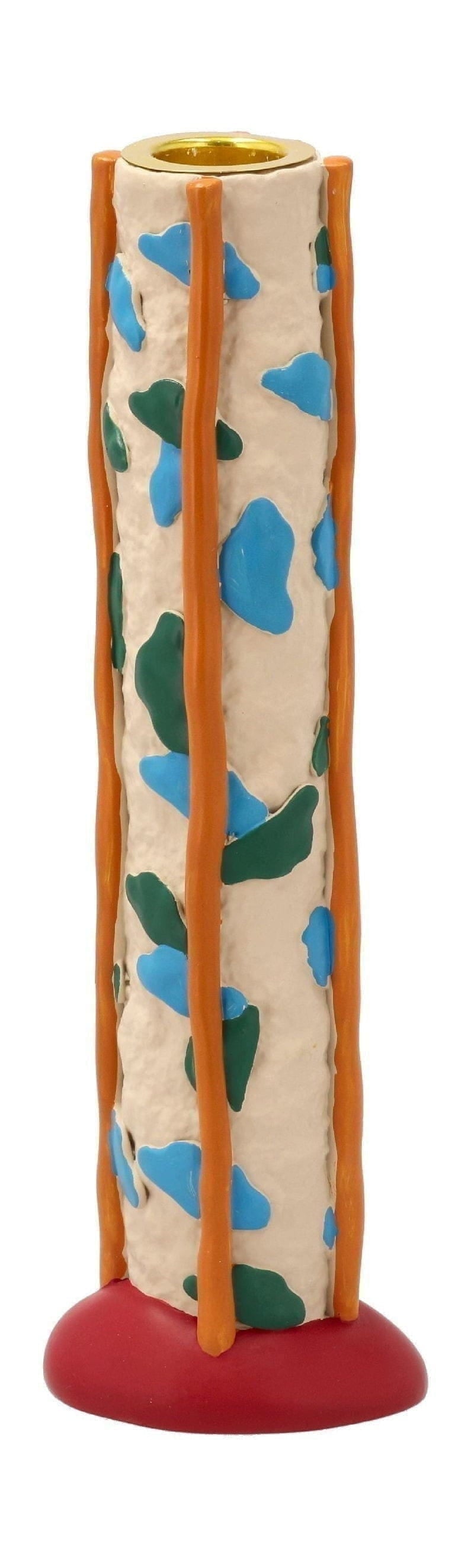 Porta di candele degli stili di collezione Villa con punti, verde/blu