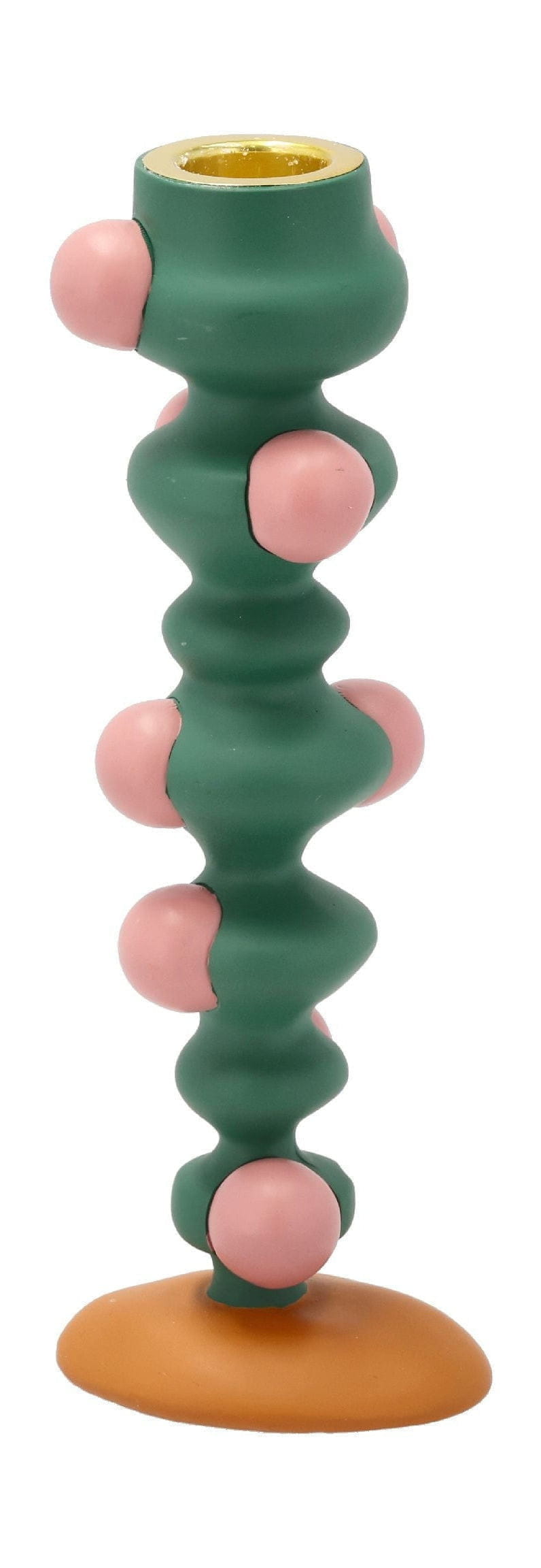 Porta di candele degli stili di collezione Villa con punti, verde/rosa