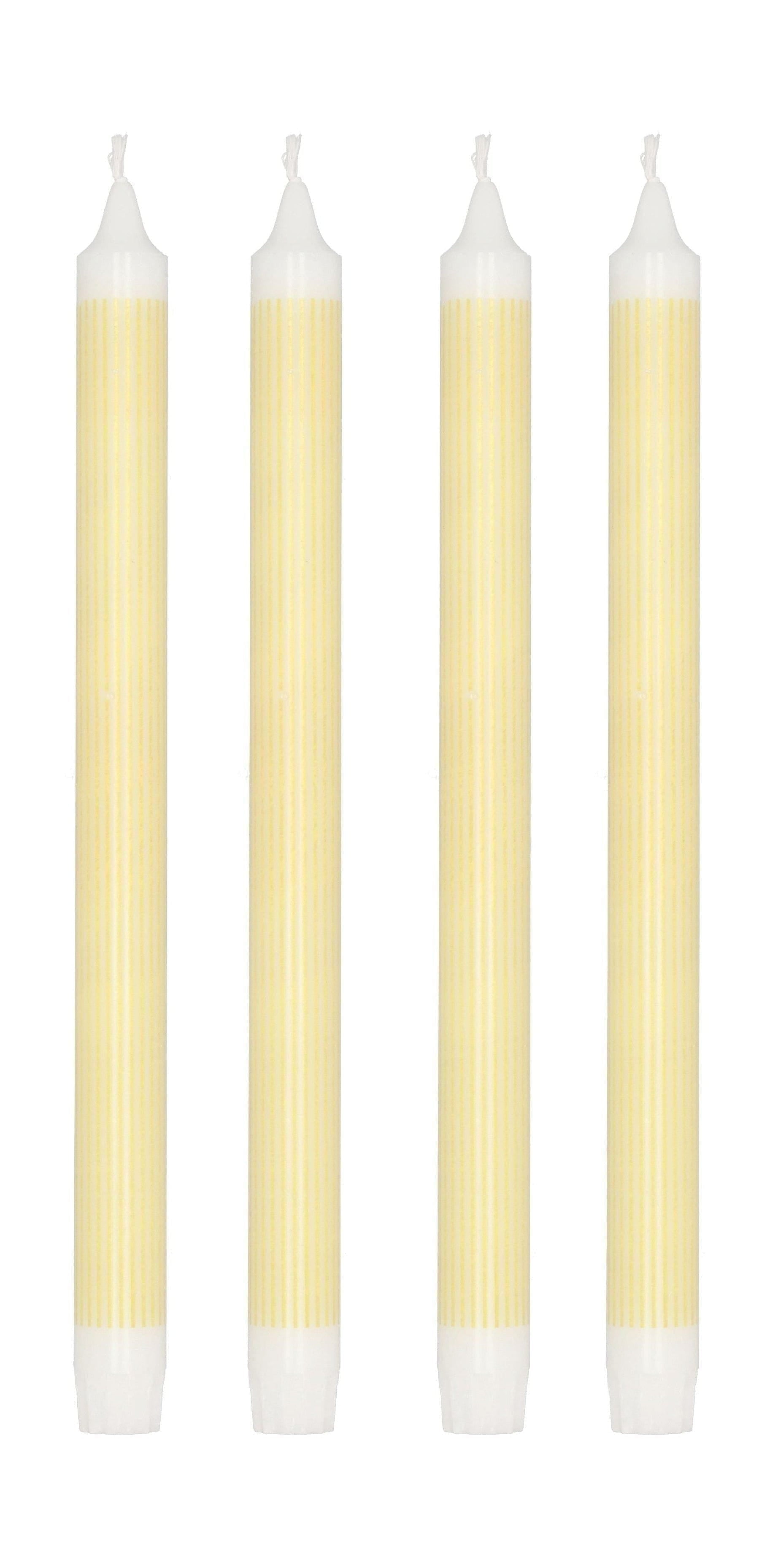 Villa Collection Styles Stick Candle Set Of 4 øx H 2,2x29, Yellow