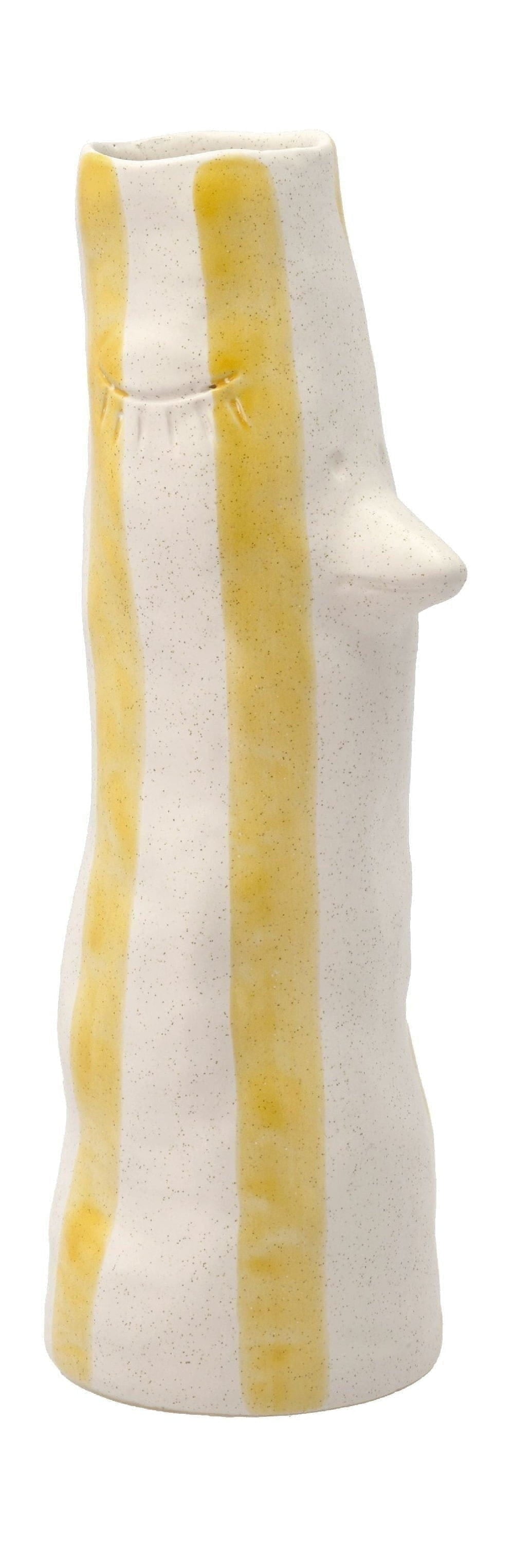 Villa Collection Stylesvase med næb og øjenvipper store, gule