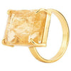 Vincent Candy Rock Citrin Ring Gold plattiert, Größe 52