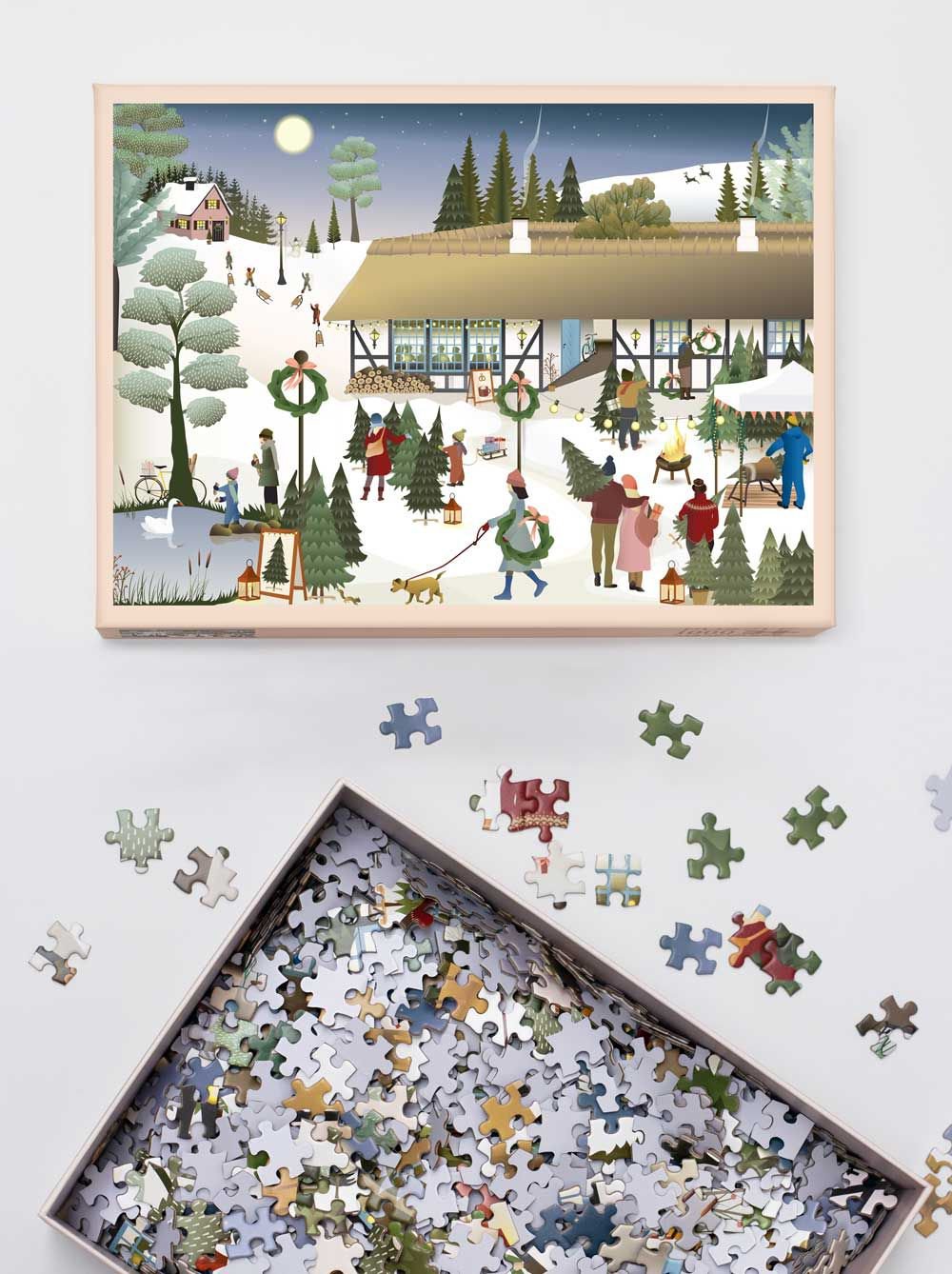 Vissevasse Weihnachtsbaum Bauernhof Puzzle mit 1000 Teilen