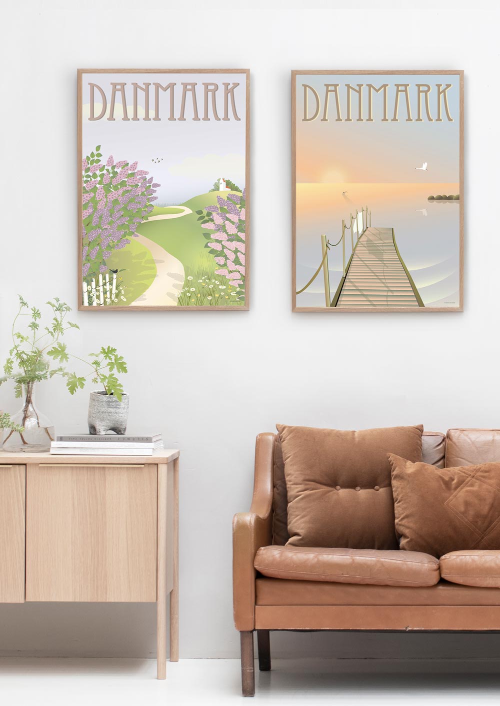 Vissevasse Danmark lilac -plakaten, 30x40 cm