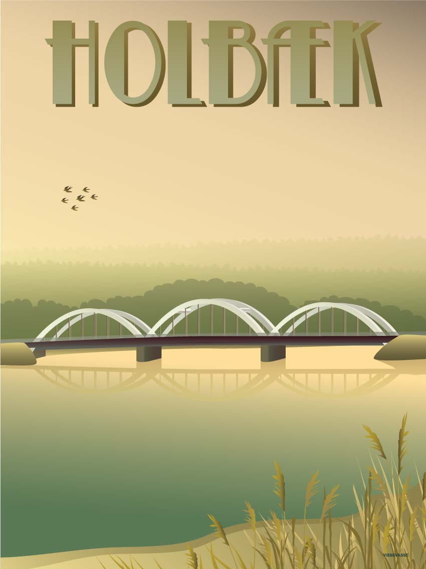 Vissevasse Holbæk Munkholm Bridge -affisch, 70x100 cm