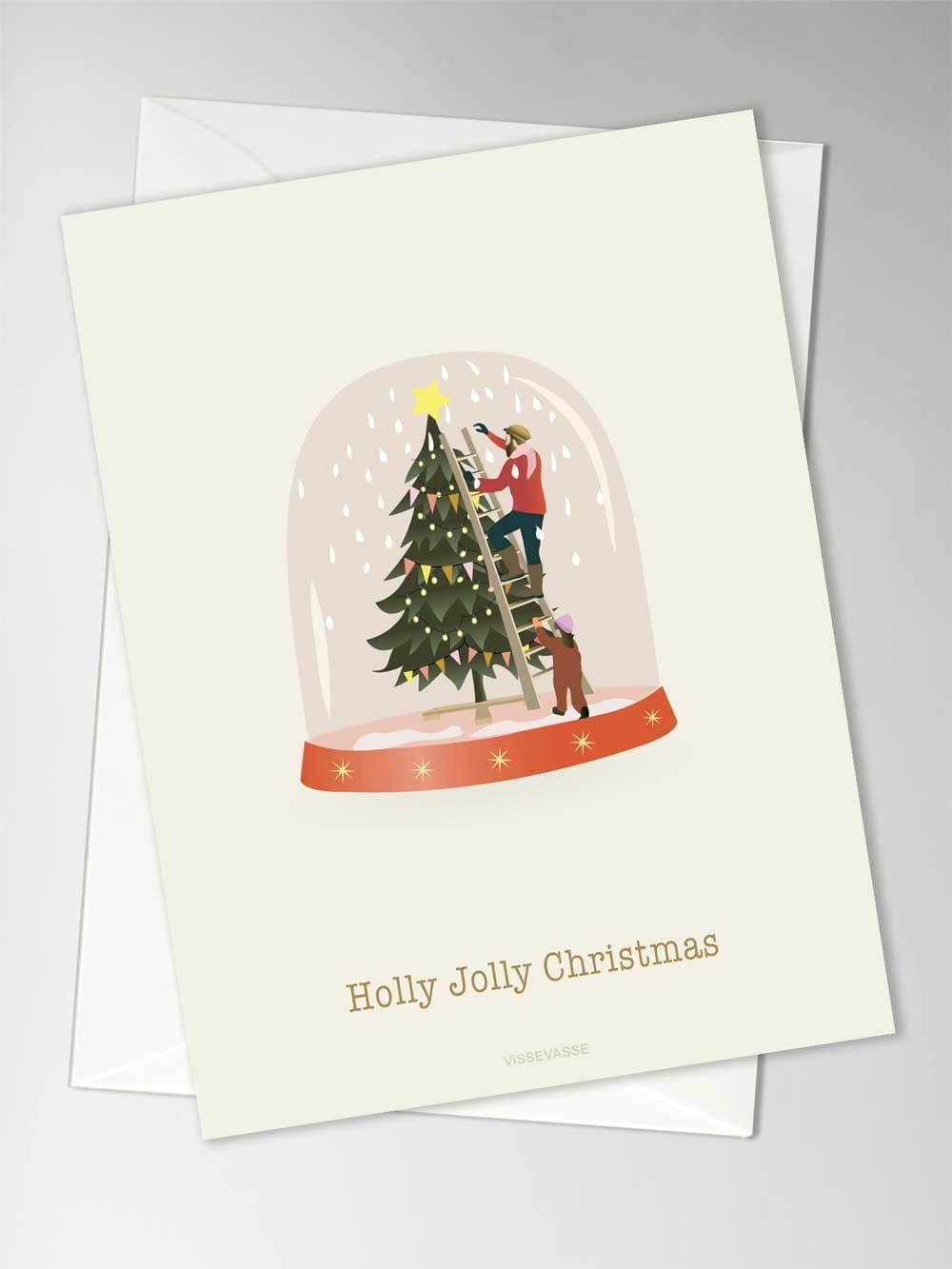 Vissevasse Carte de Noël Holly Jolly, A6