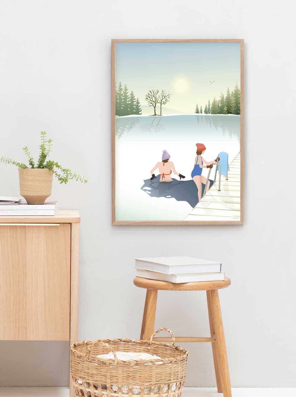 Vissevasse Vinterbad -plakat, 30x40 cm