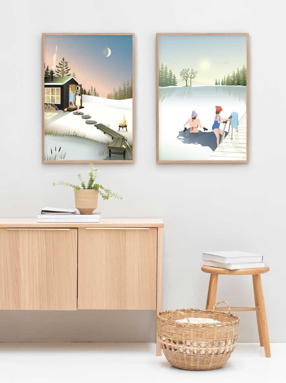 Vissevasse Vinterbad -plakat, 30x40 cm