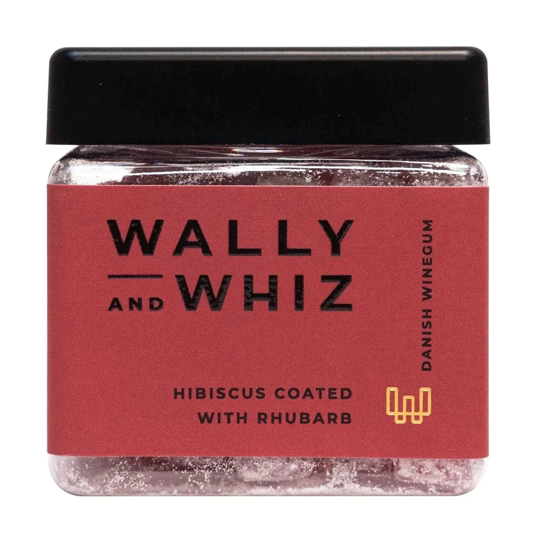 Wally And Whiz Vin gummi terning, hibiscus med rabarber, 140 g