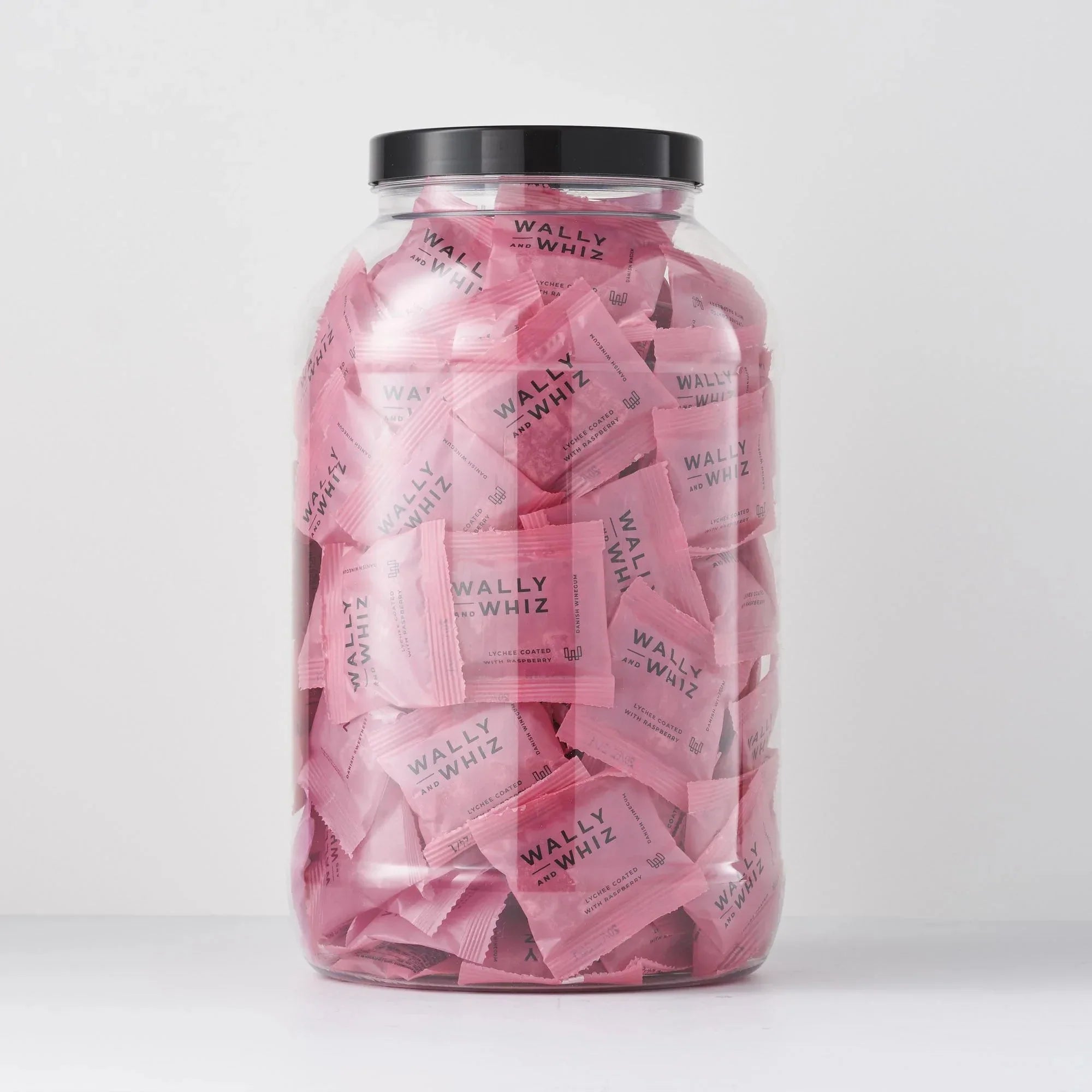 Wally And Whiz Wine Gum Jar With 125 Flowpacks, Lychee With Raspberry