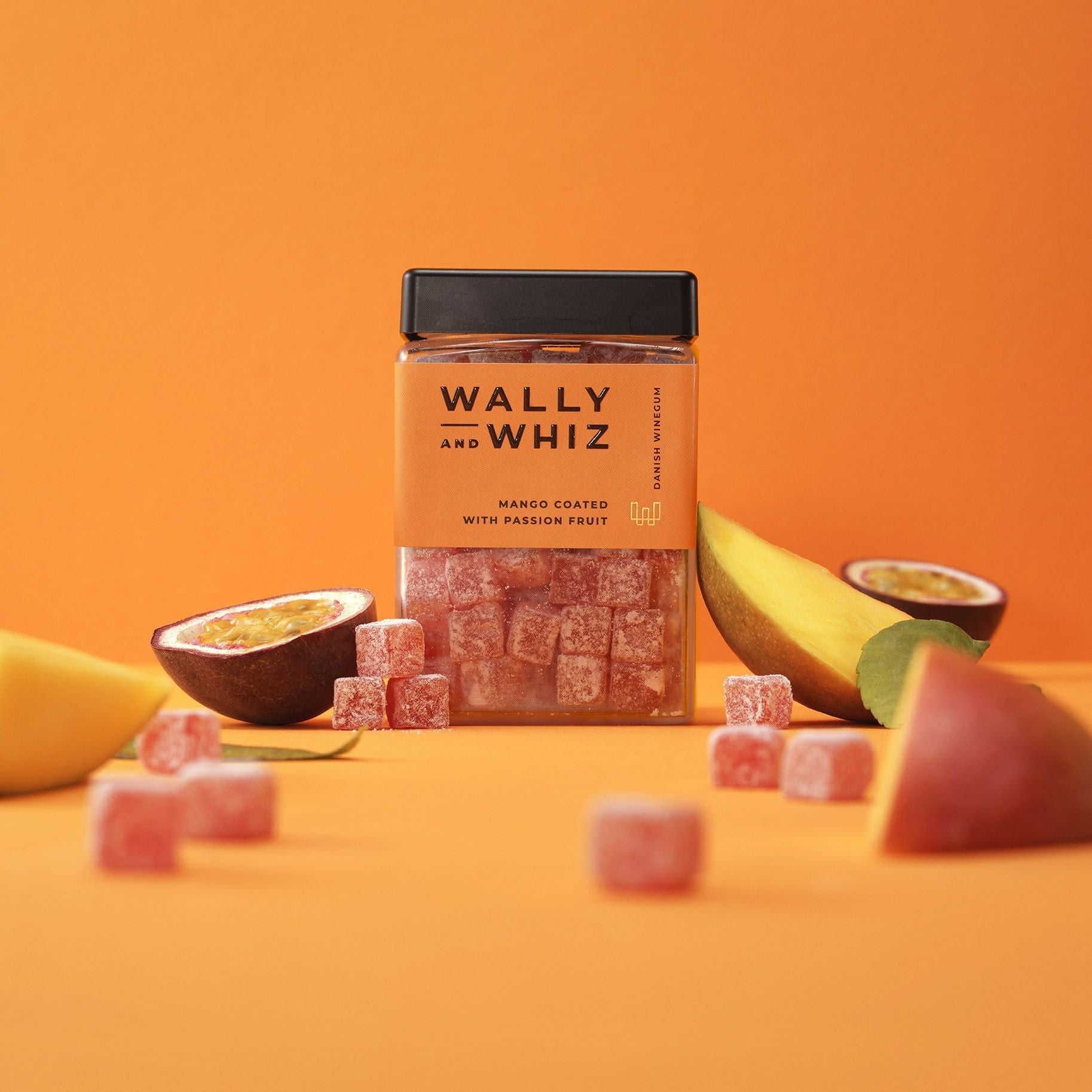 Wally og Whiz Wine Gum Cube, Mango Fruit Gum with Passion Fruit, 240G