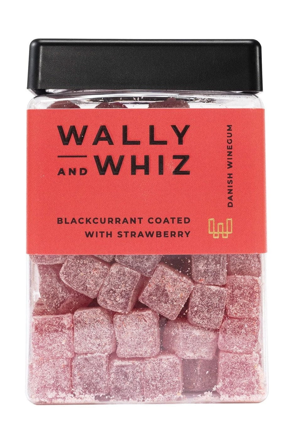 Wally And Whiz Vin gummi terning, sortcurrant med jordbær, 240 g